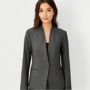 Ann Taylor Suit Pencil Skirt Set Petite 00 Gray